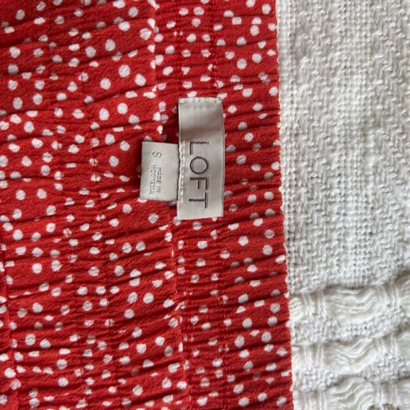 LOFT Red and White Polka Dot Skater Skirt - Picture 5 of 6